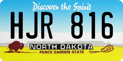 ND license plate HJR816