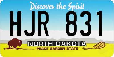 ND license plate HJR831