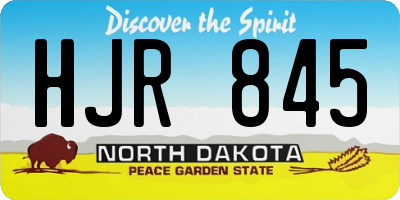 ND license plate HJR845