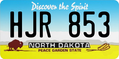 ND license plate HJR853