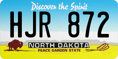 ND license plate HJR872