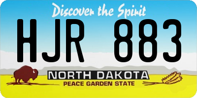 ND license plate HJR883