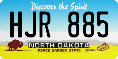 ND license plate HJR885