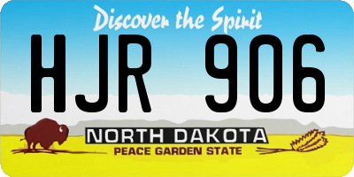 ND license plate HJR906