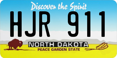 ND license plate HJR911