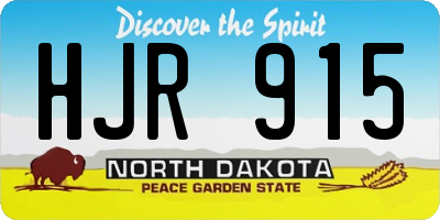 ND license plate HJR915