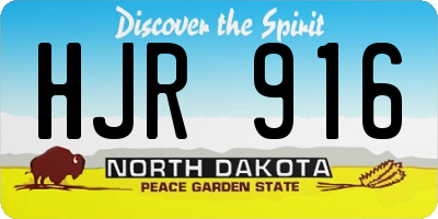 ND license plate HJR916