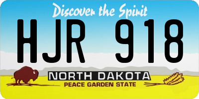 ND license plate HJR918