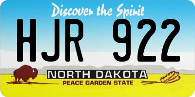 ND license plate HJR922