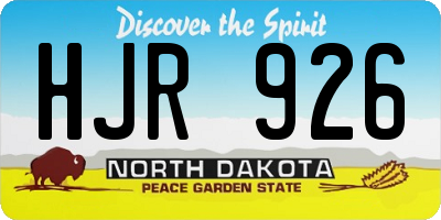ND license plate HJR926