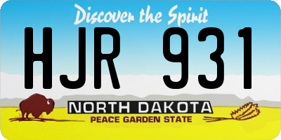 ND license plate HJR931