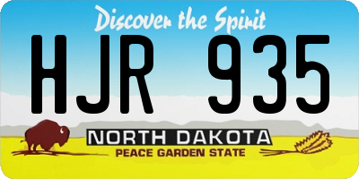 ND license plate HJR935