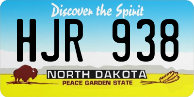 ND license plate HJR938