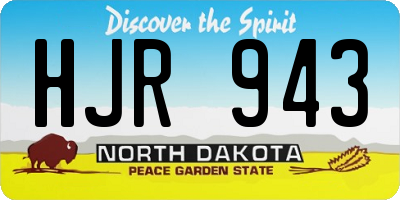 ND license plate HJR943