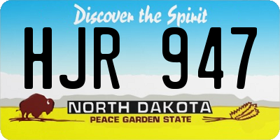 ND license plate HJR947