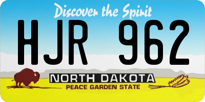 ND license plate HJR962
