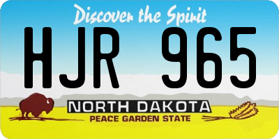 ND license plate HJR965