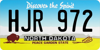 ND license plate HJR972