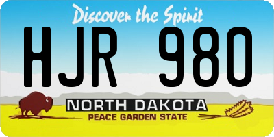 ND license plate HJR980