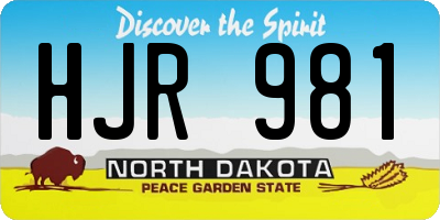 ND license plate HJR981