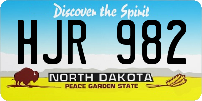 ND license plate HJR982