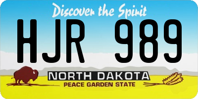 ND license plate HJR989