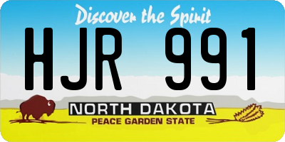 ND license plate HJR991