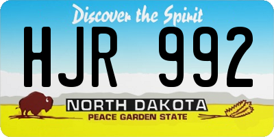 ND license plate HJR992