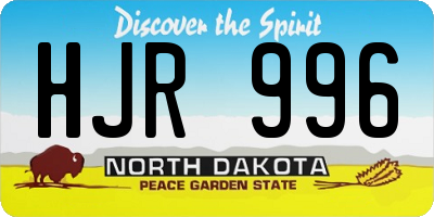 ND license plate HJR996