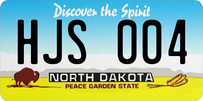 ND license plate HJS004