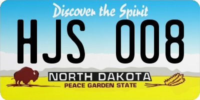 ND license plate HJS008