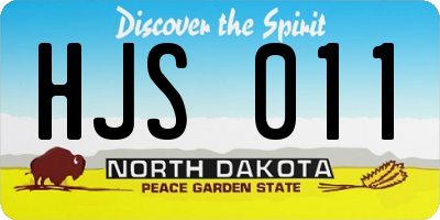 ND license plate HJS011