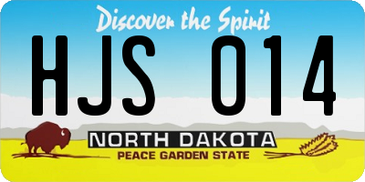 ND license plate HJS014