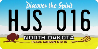 ND license plate HJS016