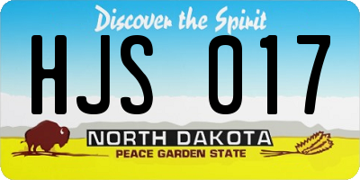 ND license plate HJS017