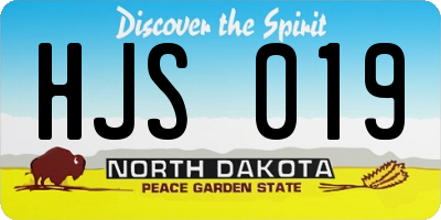 ND license plate HJS019