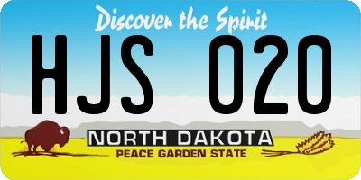 ND license plate HJS020
