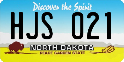 ND license plate HJS021