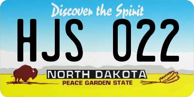 ND license plate HJS022