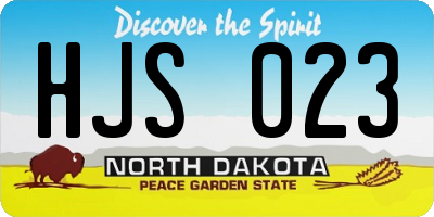 ND license plate HJS023