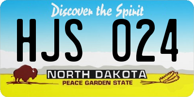 ND license plate HJS024