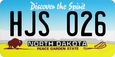 ND license plate HJS026