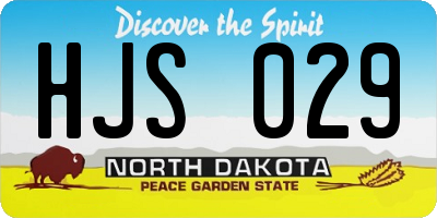 ND license plate HJS029