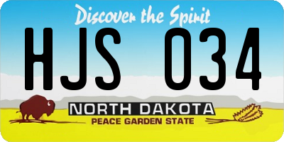 ND license plate HJS034