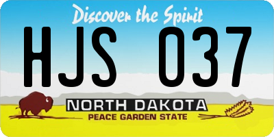 ND license plate HJS037