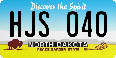 ND license plate HJS040