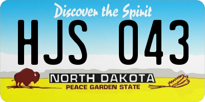 ND license plate HJS043