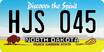 ND license plate HJS045