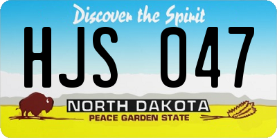 ND license plate HJS047