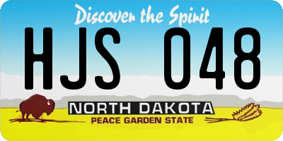 ND license plate HJS048
